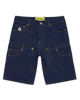 Godspeed Twin Panel Denim Shorts Raw Blue
