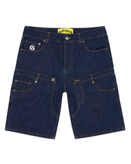 Godspeed Twin Panel Denim Shorts Raw Blue
