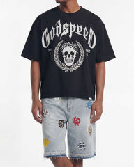 Godspeed Infinity Denim Shorts Multi Color Blue