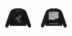 Godspeed "E Pluribus Unum" Black Monday Newspaper Skeleton Black Long Sleeve Tee