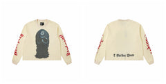 Godspeed "E Pluribus Unum" Balaclava Skull Graphic Beige Long Sleeve Tee