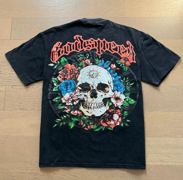 Godspeed Skull and Roses Graphic Tee