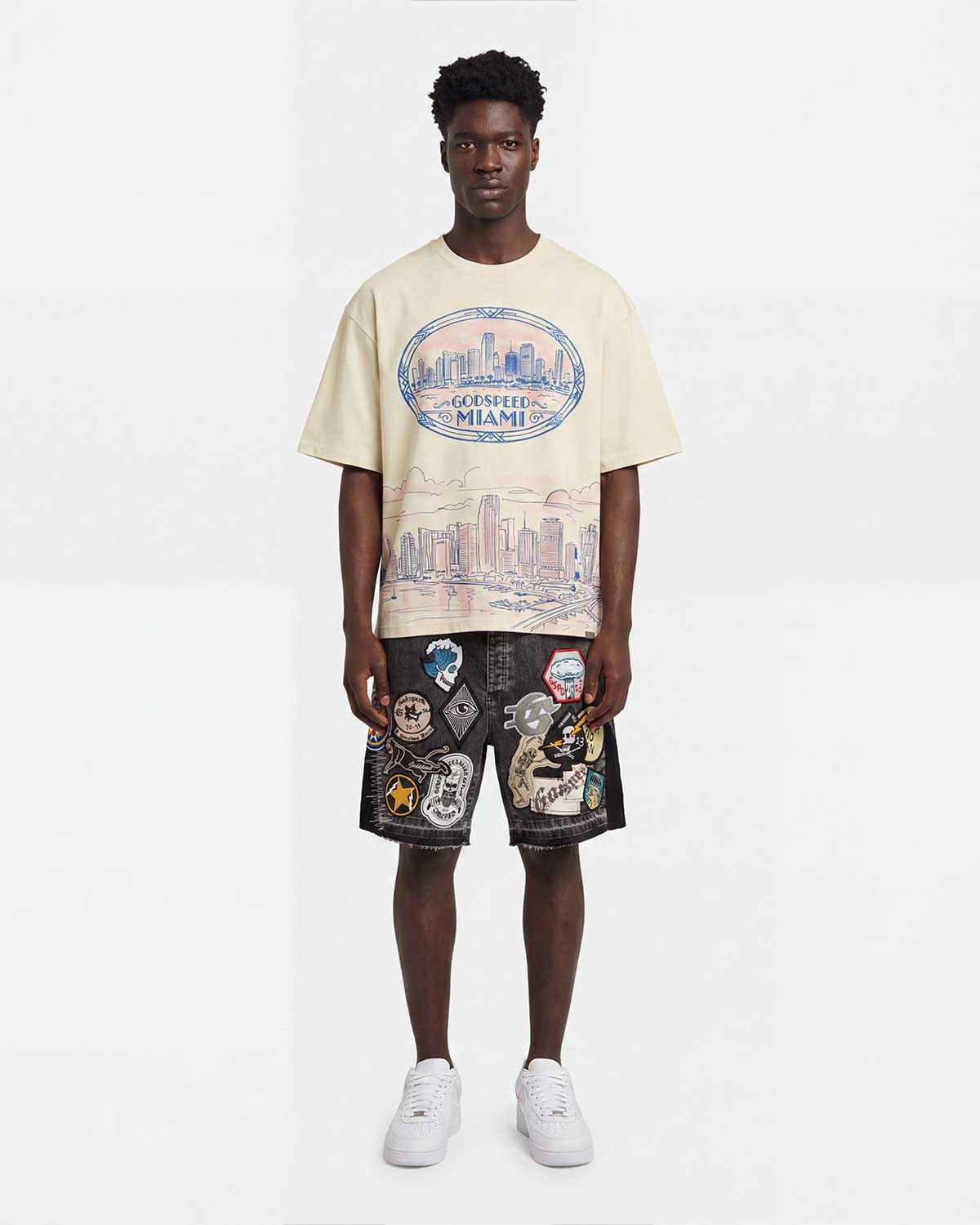 Godspeed Miami Skyline Tee Bone