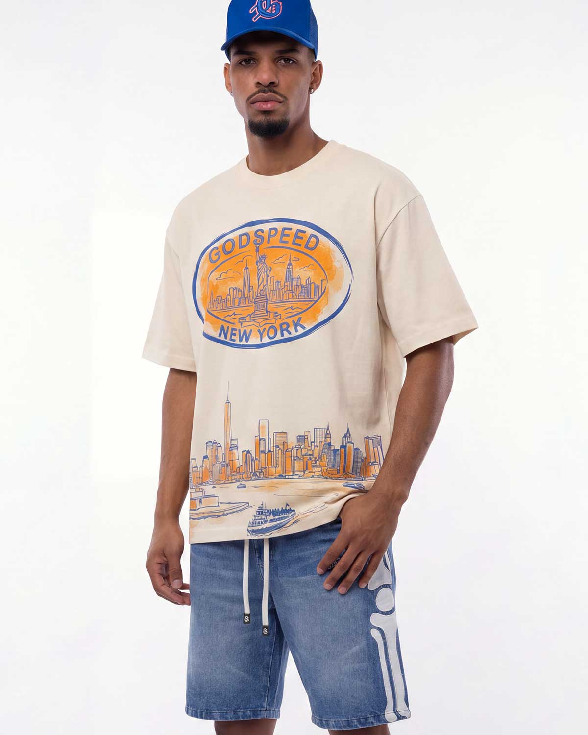 Godspeed New York Skyline Tee Bone