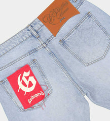 Godspeed OG Logo Flared Denim Printed Blue