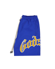 Godspeed OG Logo Nylon Shorts Blue/Yellow