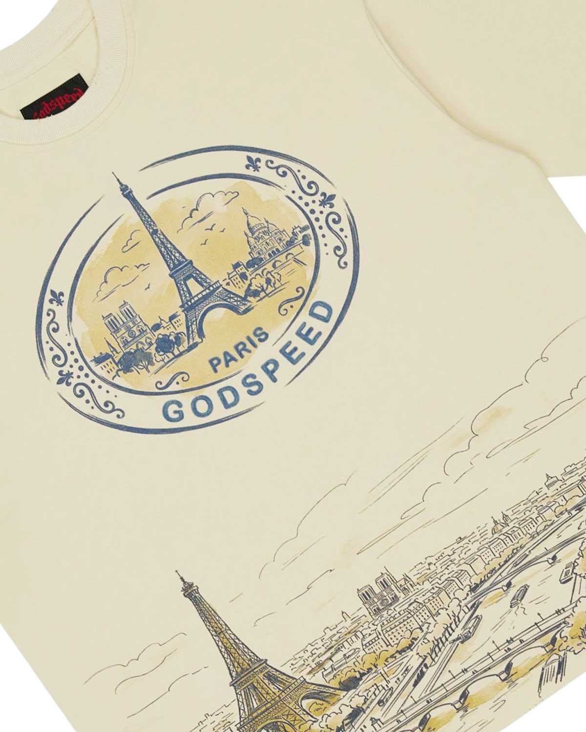 Godspeed Paris Skyline Tee Bone