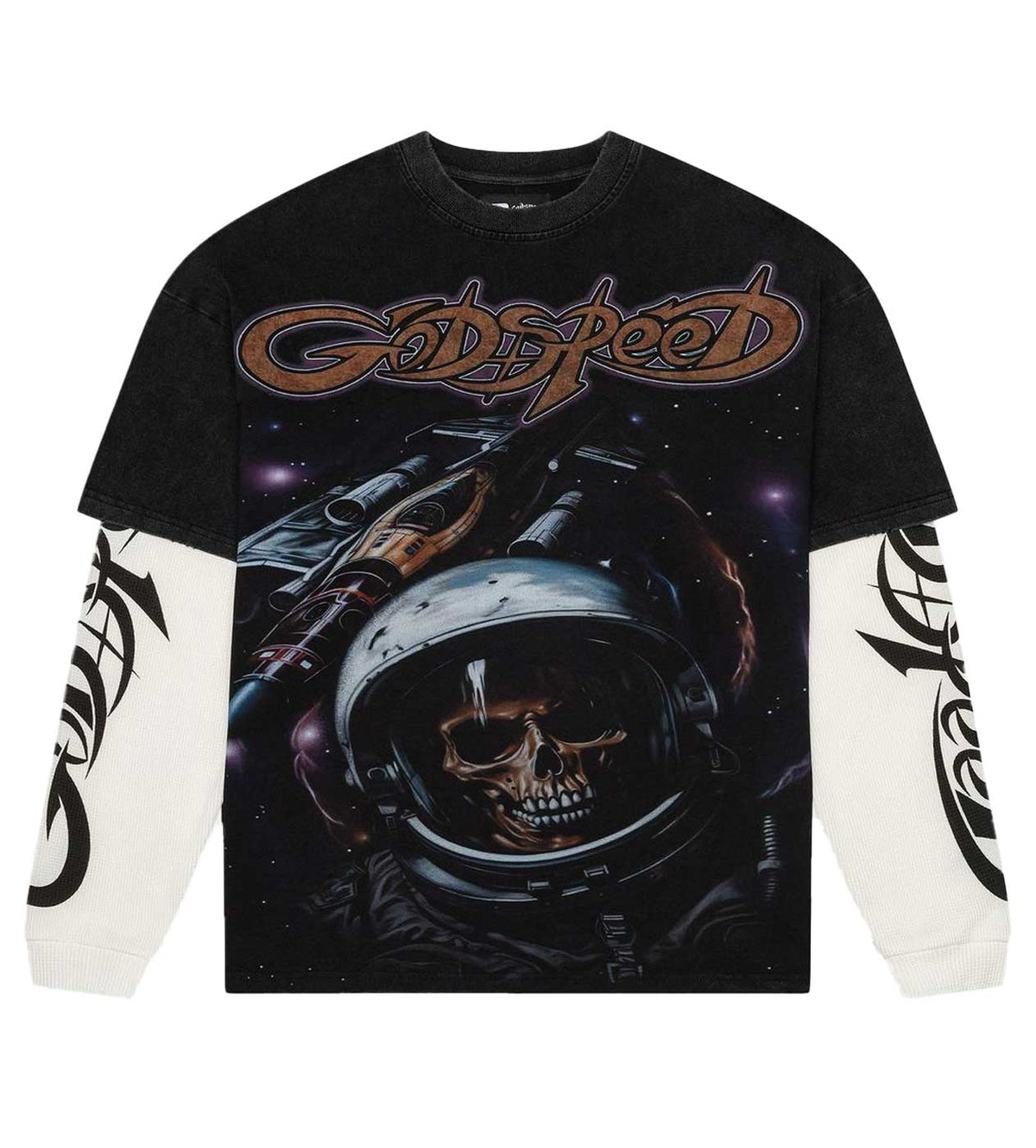 Godspeed Space Traveler Layered Tee Black