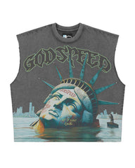 Godspeed Sunken Liberty Sleeveless Tee Grey Wash