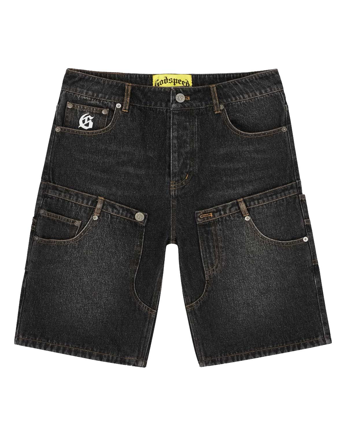 Godspeed Twin Panel Denim Shorts Black