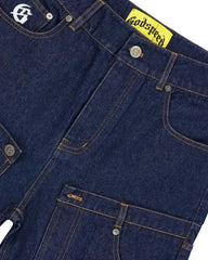 Godspeed Twin Panel Denim Shorts Raw Blue