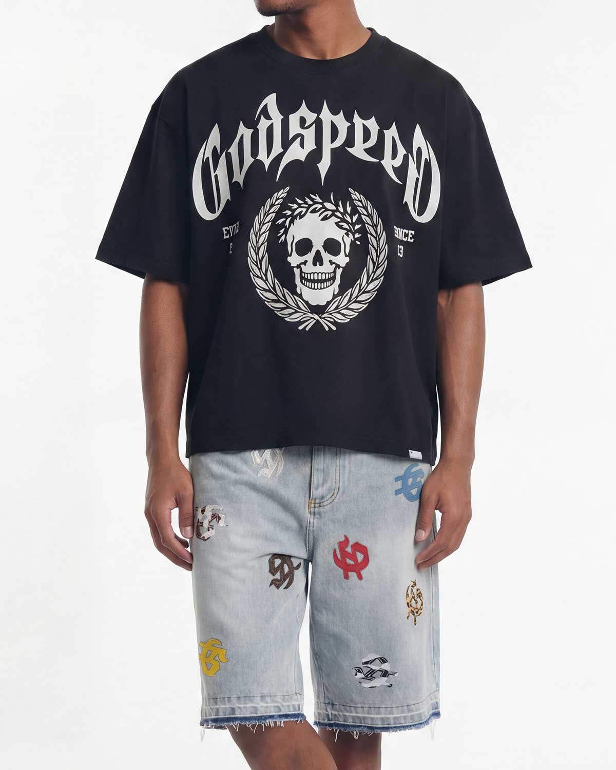 Godspeed Infinity Denim Shorts Multi Color Blue