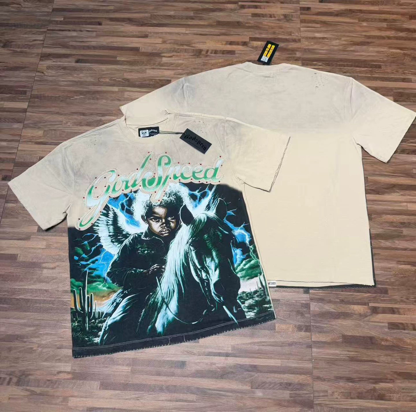 Godspeed Lightning Warrior Graphic T-Shirt – White