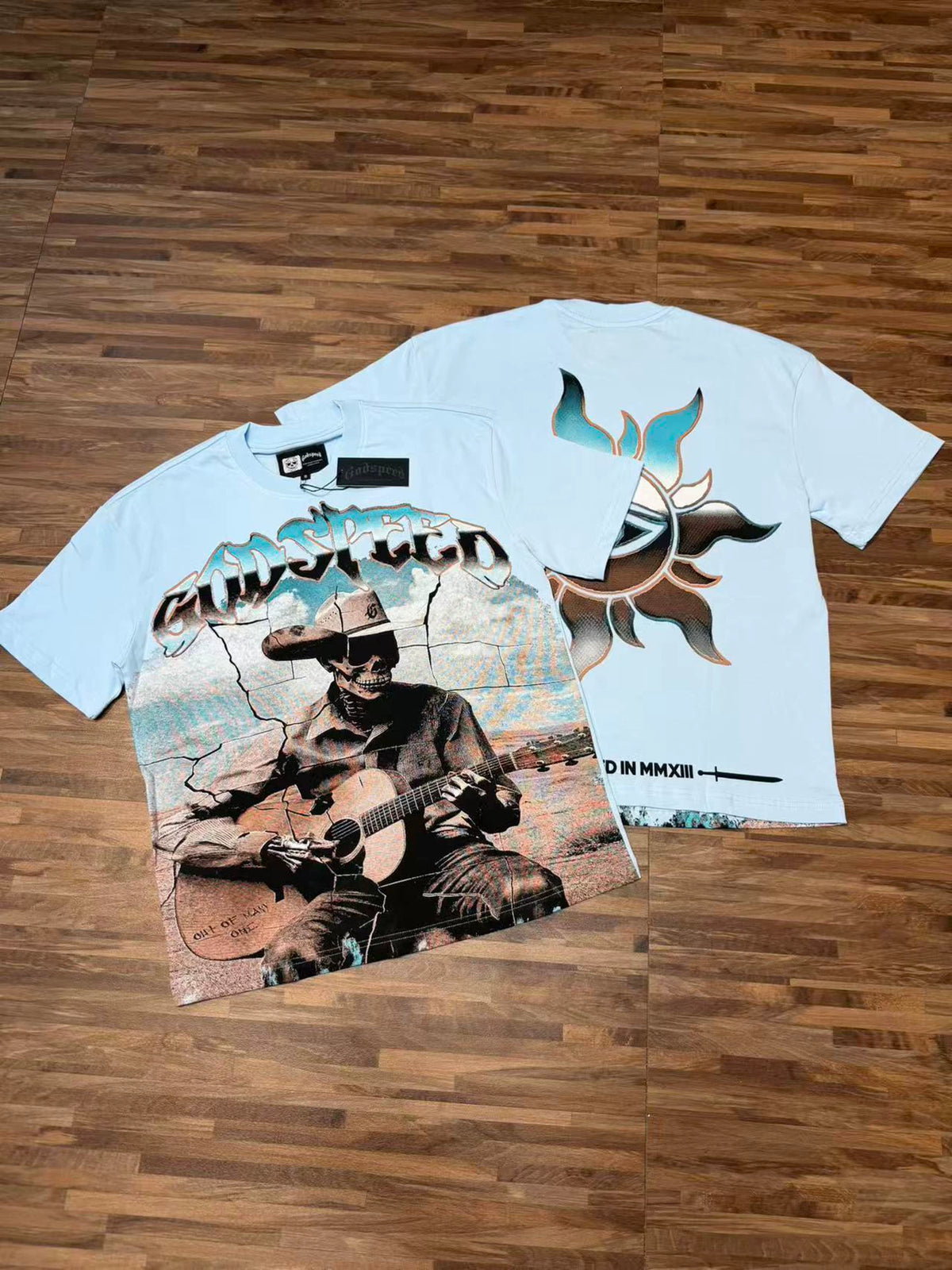 Godspeed Vintage Washed Acoustic Guitar Skeleton T-Shirt