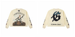Godspeed "E Pluribus Unum" Figure Graphic Beige Long Sleeve Tee
