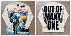 Godspeed "Out of Many, One" Explosion Graphic Beige Long Sleeve Tee