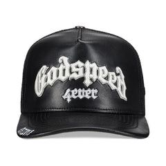 Godspeed Forever Black Leather Trucker Hat